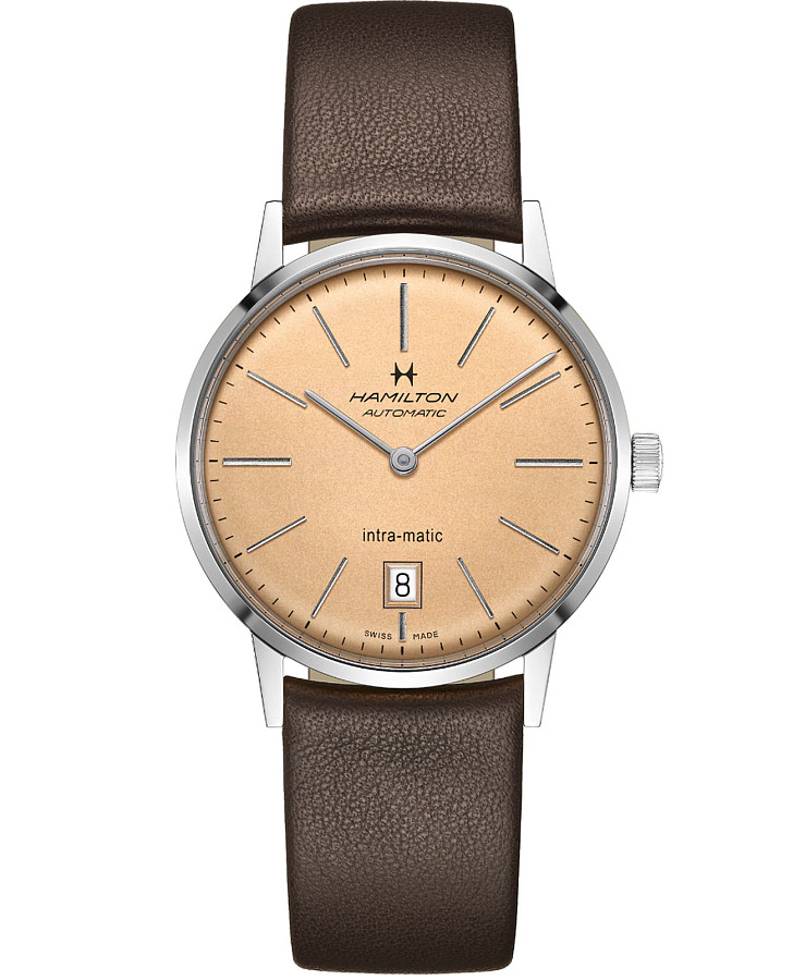 Часы Hamilton American Classic Intra-Matic Auto H38455501 — мужские, желтый