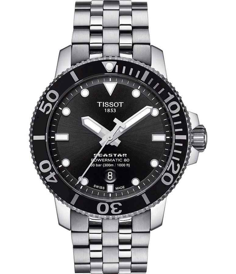 Часы Tissot Seastar 1000 Powermatic 80 T120.407.11.051.00 — мужские, черный