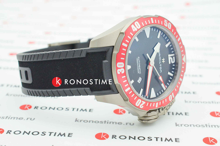 Часы Hamilton Khaki Navy Frogman Titanium Auto H77805335 — артикул H77805335, мужские
