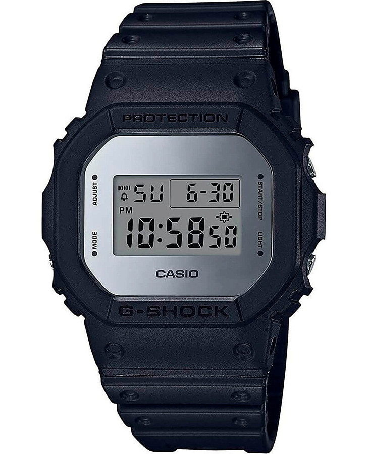 Часы Casio G-Shock DW-5600BBMA-1 — мужские, серебристый