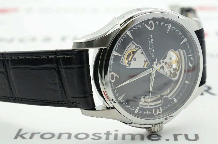 Часы Hamilton Jazzmaster Open Heart Auto H32565735 — мужские, кожаный