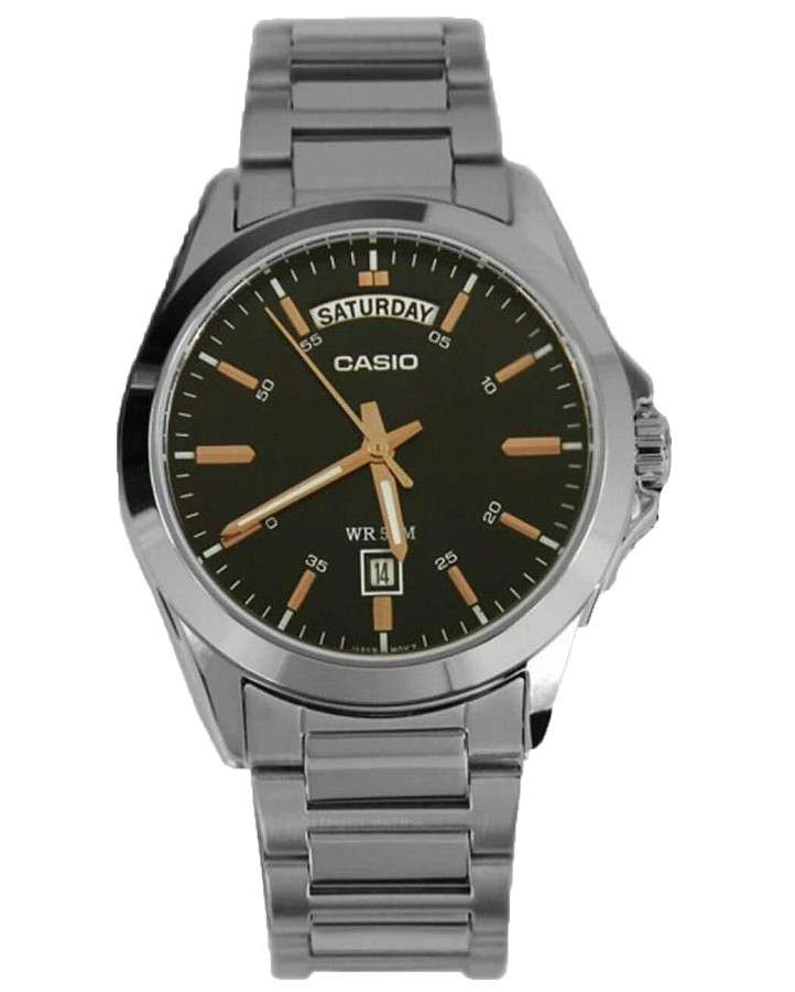Часы Casio Collection MTP-1370D-1A2VDF (MTP-1370D-1A2) — черный, металл латунь