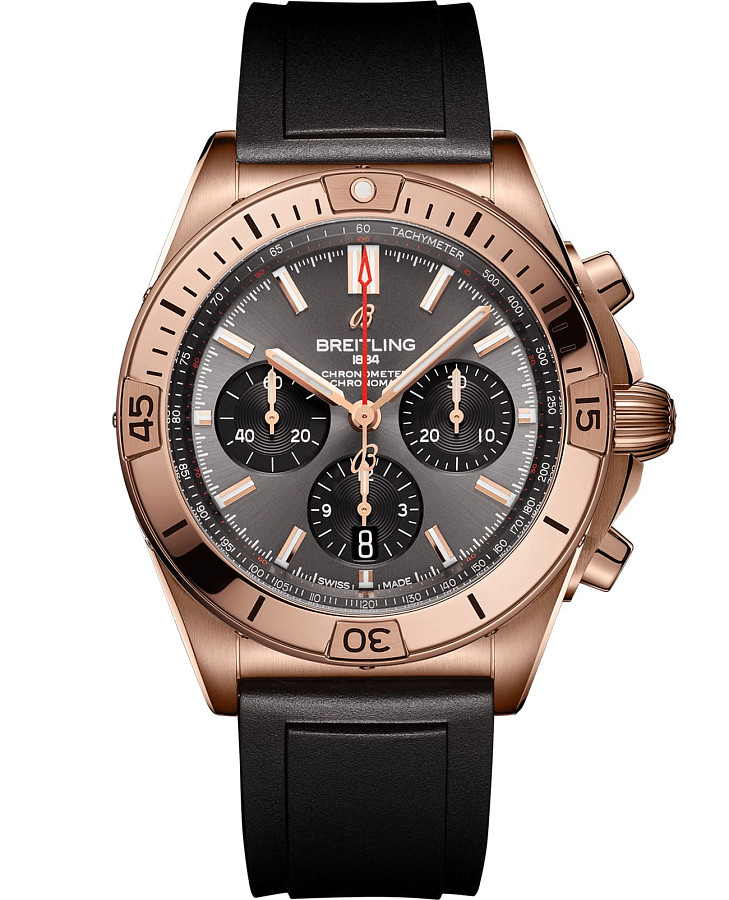 Часы Breitling Chronomat B01 42 RB0134101B1S1 — мужские, антрацитовый