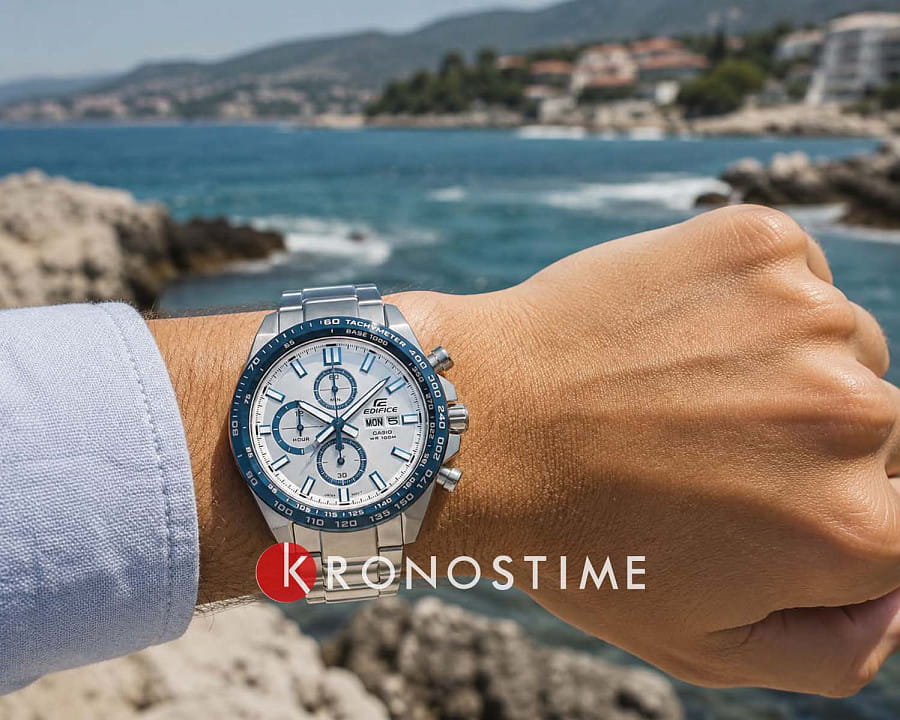 Часы Casio Edifice EFR-574DE-7A — кварцевые, карбон сталь металл