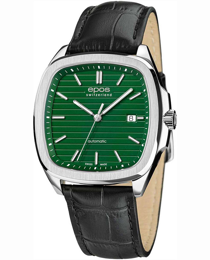 Часы Epos Timeless 3511.152.20.13.25 — мужские, зеленый