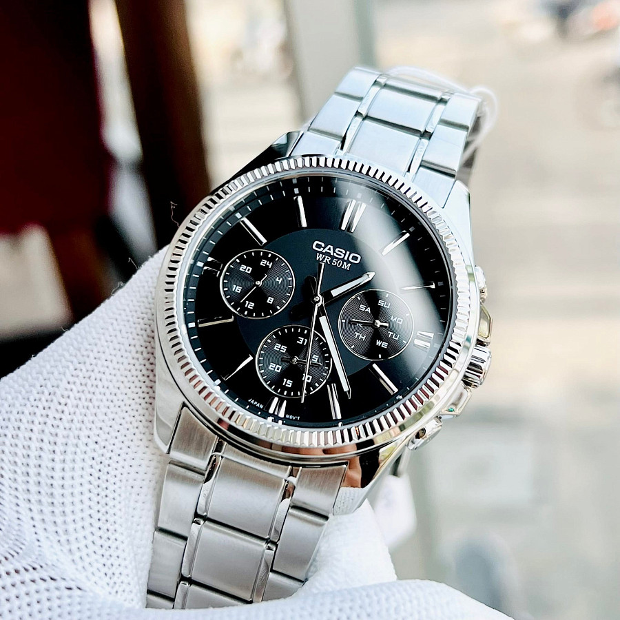 Часы Casio Collection MTP-1375D-1A (MTP-1375D-1A) — мужские, серебристый