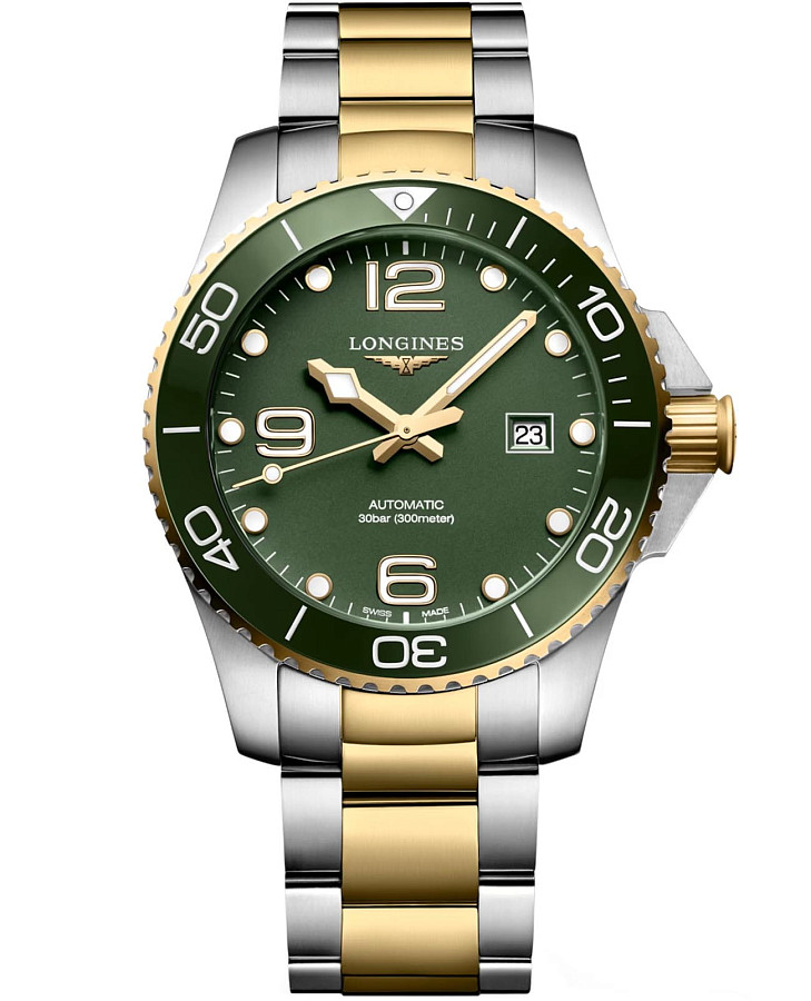 Часы Longines HydroConquest L3.782.3.06.7 — мужские, зеленый