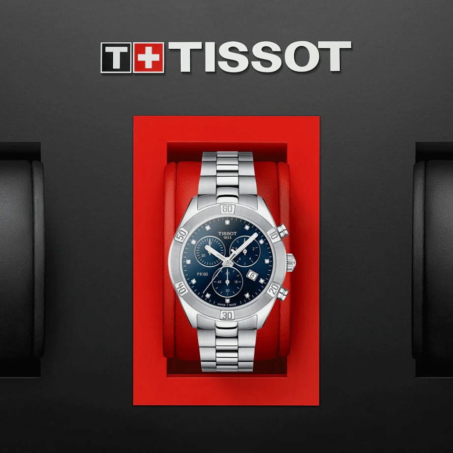 Часы Tissot PR 100 Sport Chic Chronograph T101.917.11.046.00 — сталь металл, Швейцария