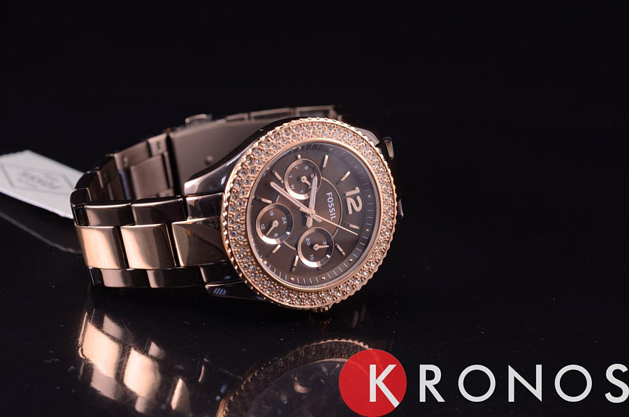 Часы Fossil Carlie ES4079 — кварцевые, металл сталь