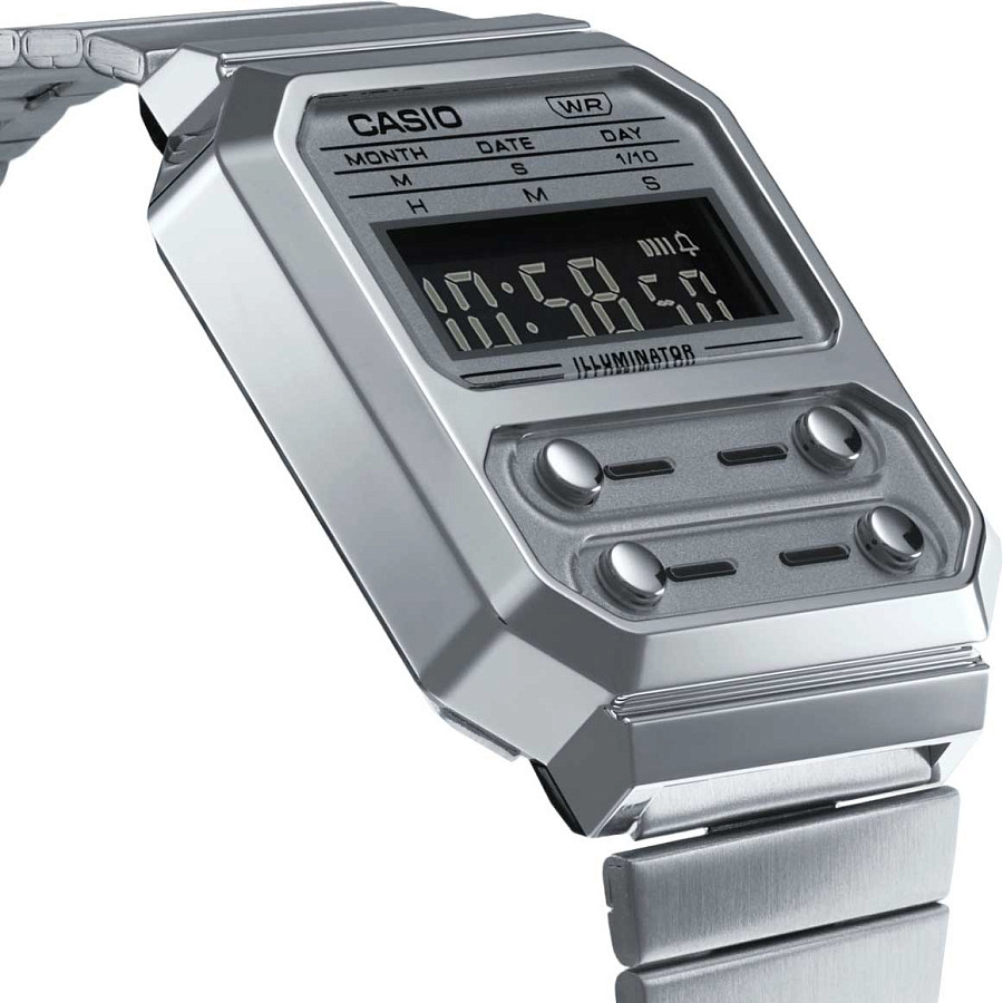 Часы Casio Vintage A100WE-7BDF (A100WE-7B) — нержавеющая сталь, мужские