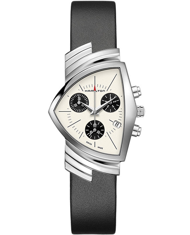 Часы Hamilton Ventura Chrono Quartz H24432751 — мужские, белый