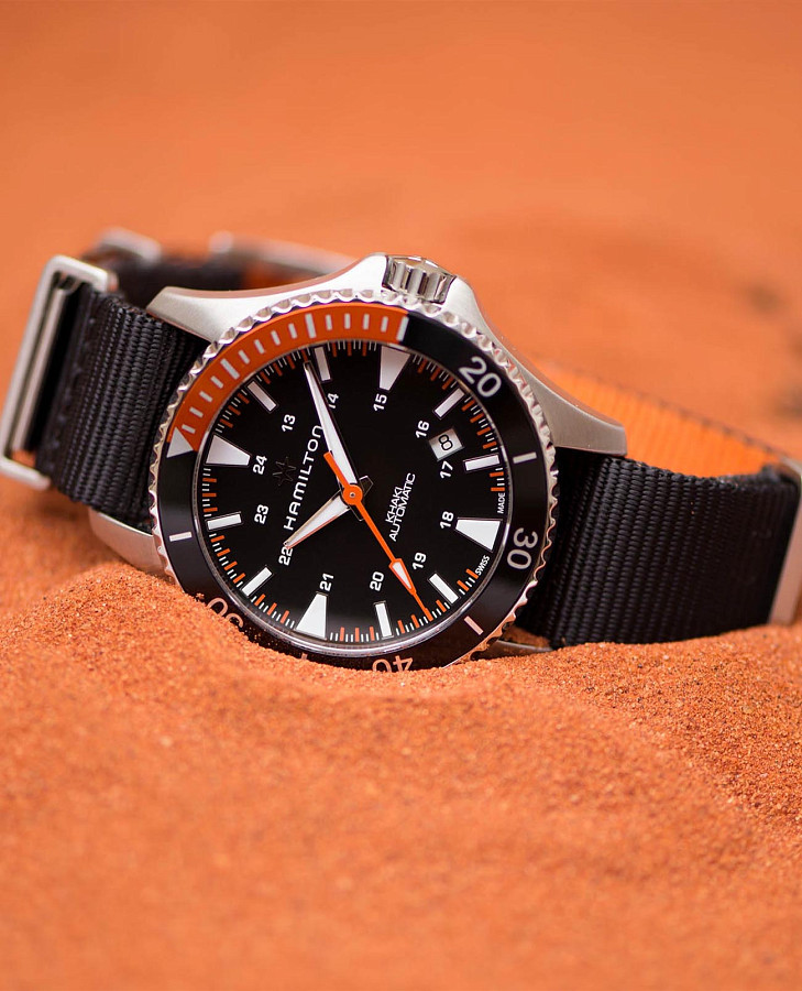 Часы Hamilton Khaki Navy Scuba Auto H82305931 — тканевый, мужские