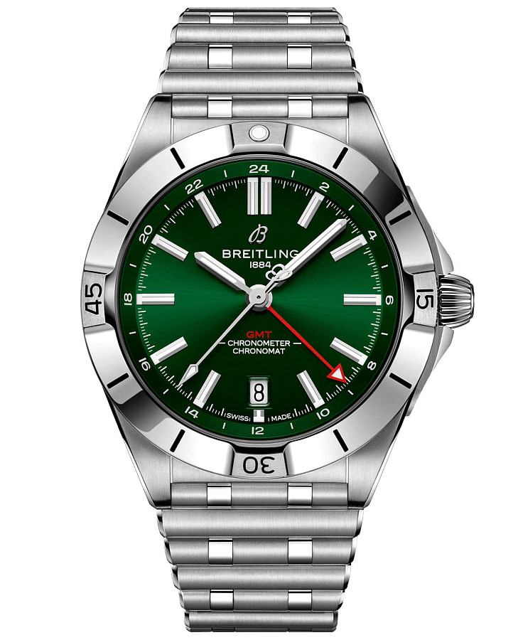 Часы Breitling Chronomat Automatic GMT 40 A32398101L1A1 — мужские, зеленый