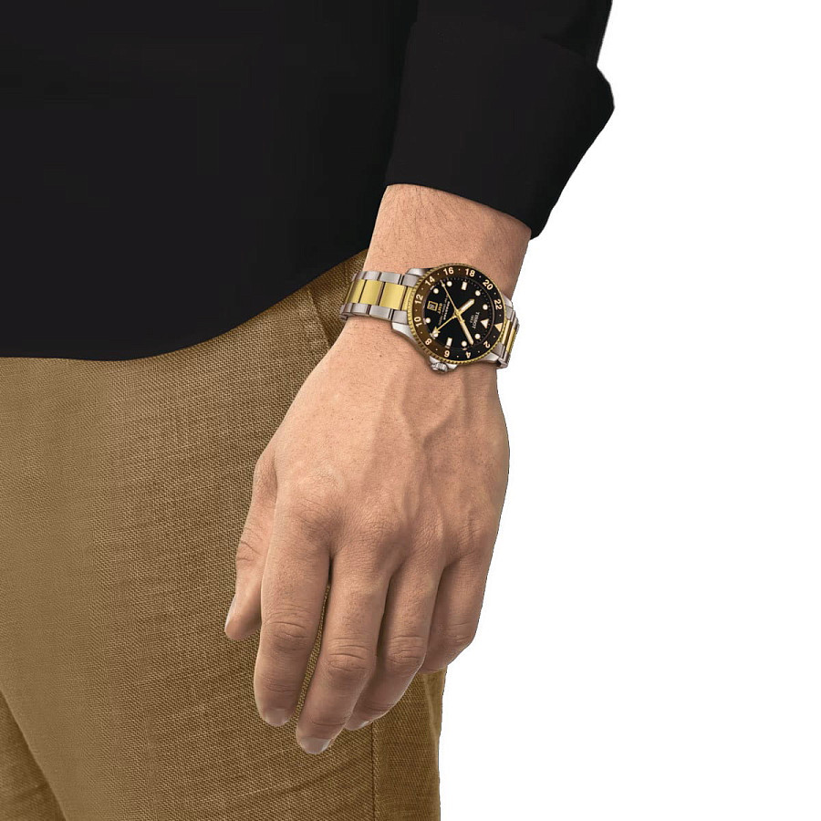 Часы Tissot Seastar 1000 Quartz Gmt T120.852.22.051.00 — кварцевые, сталь металл