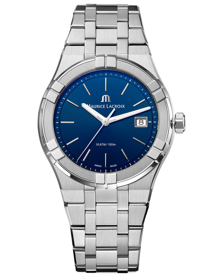 Часы Maurice Lacroix Aikon Quartz AI1108-SS002-430-1 — мужские, синий