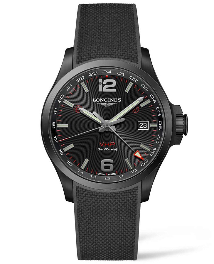 Часы Longines Conquest V.H.P. L3.728.2.56.9 — мужские, черный