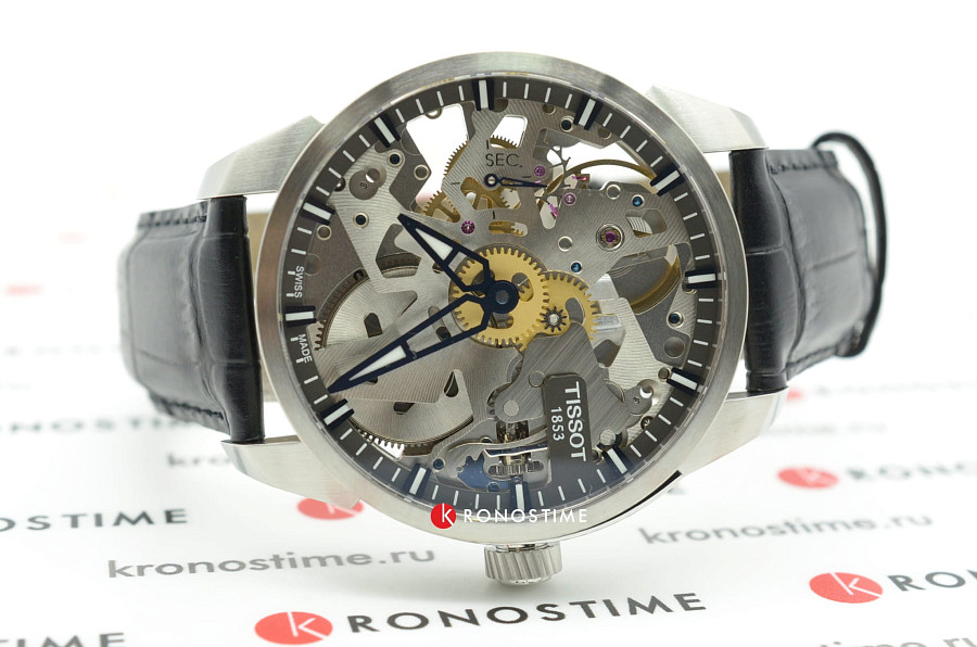 Часы Tissot T-Complication Squelette Mechanical T070.405.16.411.00 — механические, Швейцария, мужские