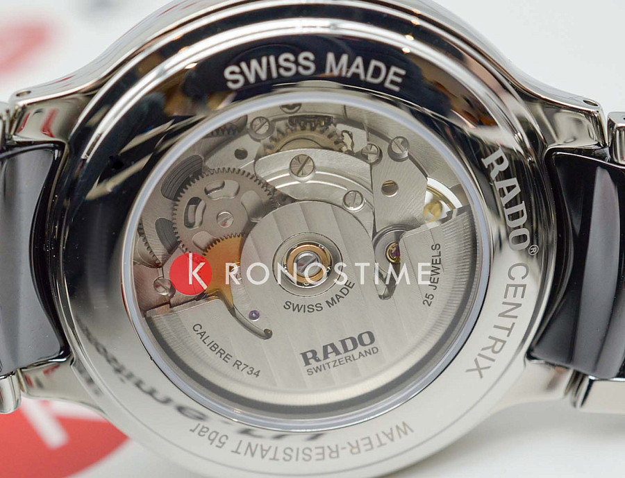 Часы Rado Centrix Automatic Open Heart R30012202 — мужские, сталь + высокотехнологичная керамика
