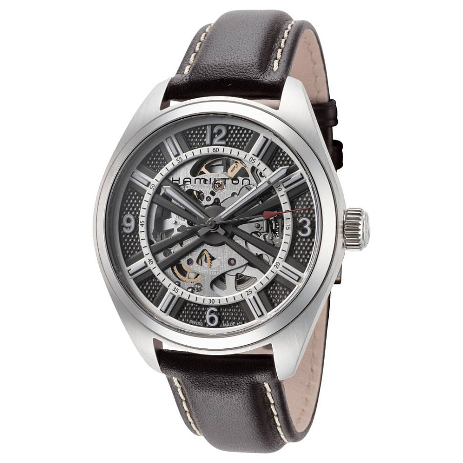 Часы Hamilton Khaki Field Skeleton Auto H72515585 — механические, сталь металл