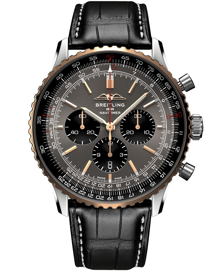 Часы Breitling Navitimer B01 Chronograph 41 UB01371A1B1P1 — мужские, серый