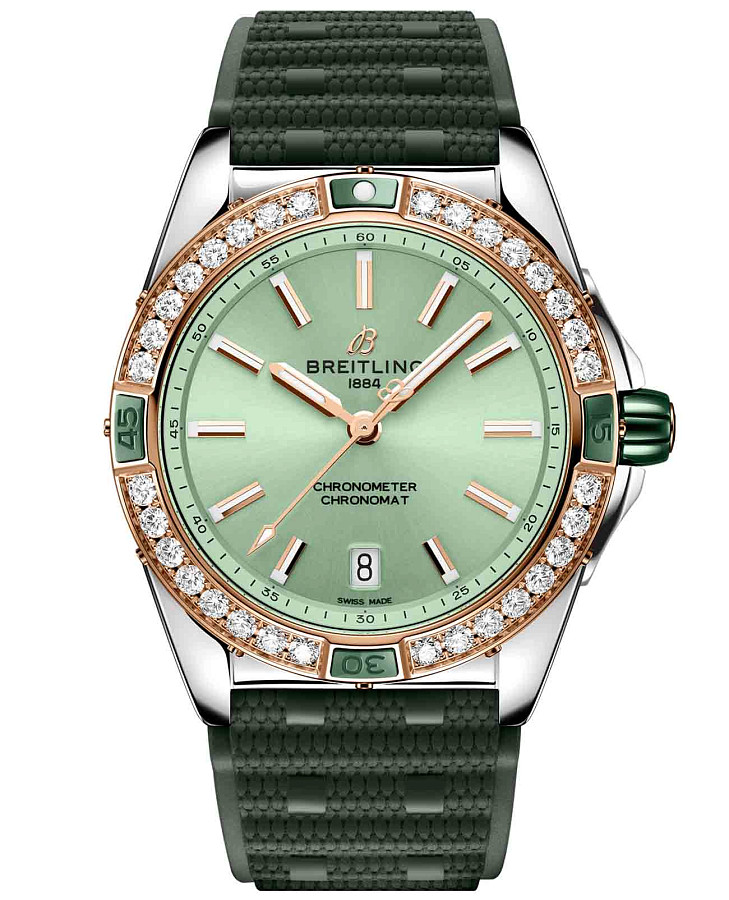 Часы Breitling Super Chronomat Automatic 38 U17356531L1S1 — женские, зеленый