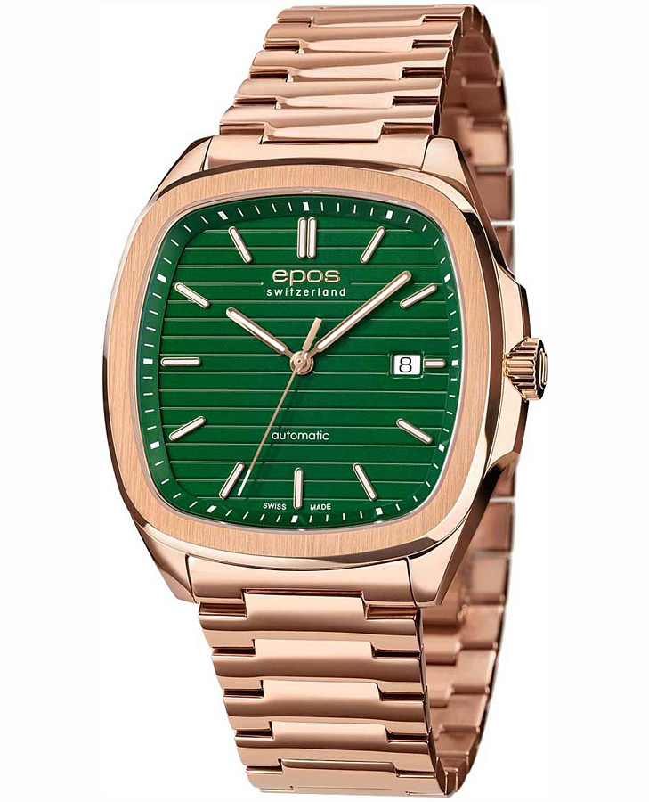 Часы Epos Timeless 3511.152.24.13.34 — мужские, зеленый