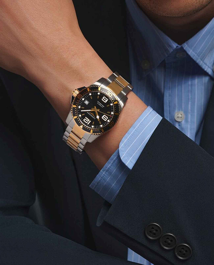 Часы Longines Hydroconquest L3.742.3.56.7 — мужские, двухцветный