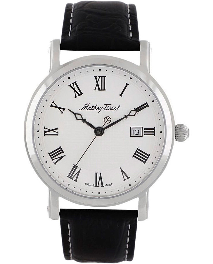 Часы Mathey-Tissot City Leather HB611251ABR — мужские, белый
