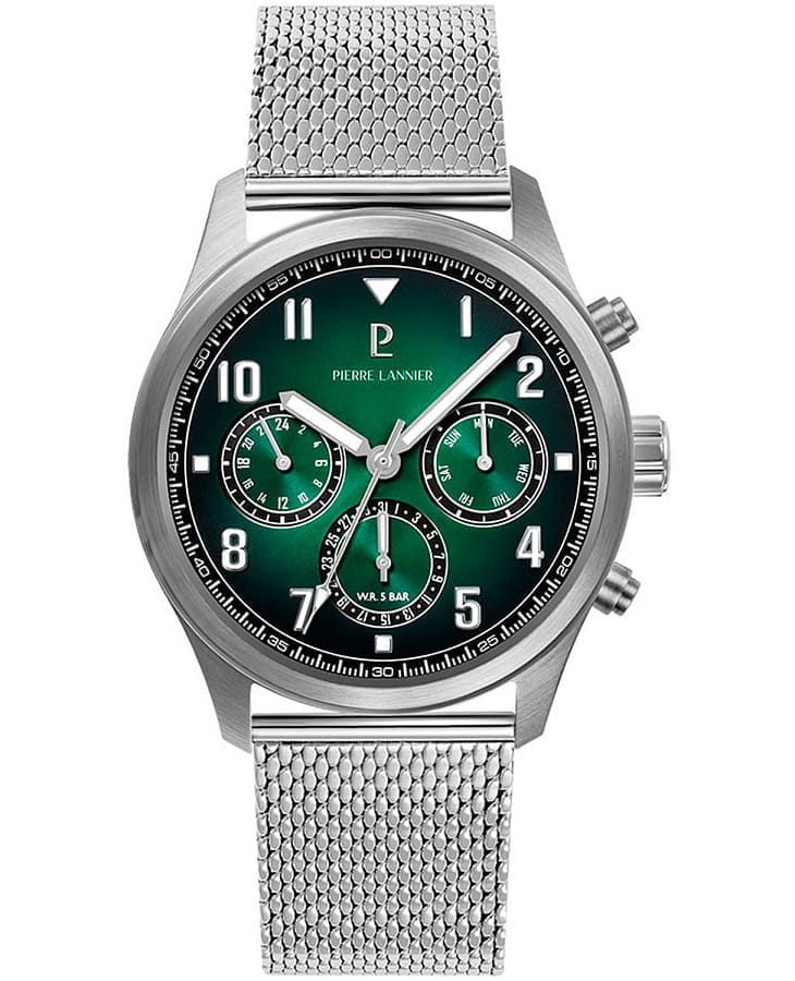 Часы Pierre Lannier Aviateur 257H171 — мужские, зеленый