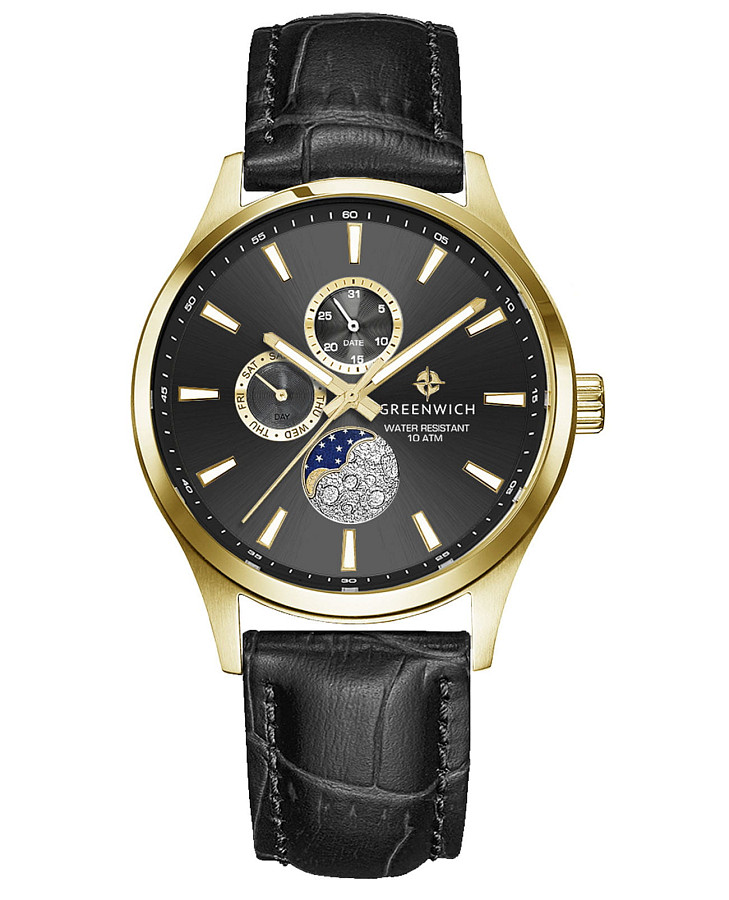 Часы Greenwich Moon Walker GW 058.21.31 — мужские, черный