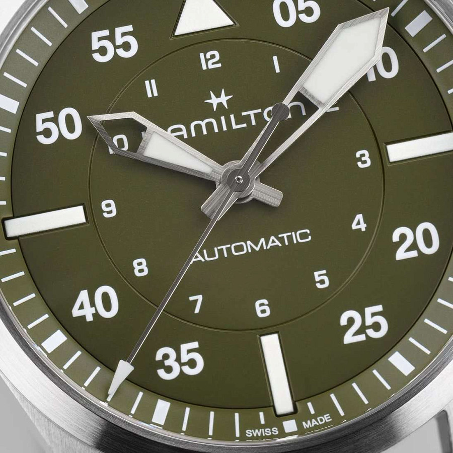Часы Hamilton Khaki Aviation Pilot Auto H76305560 — мужские, коричневый