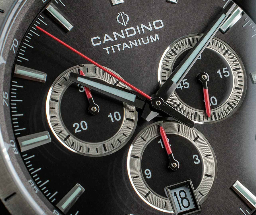 Часы Candino Titanium Chrono C4603/D — серый, металл титан