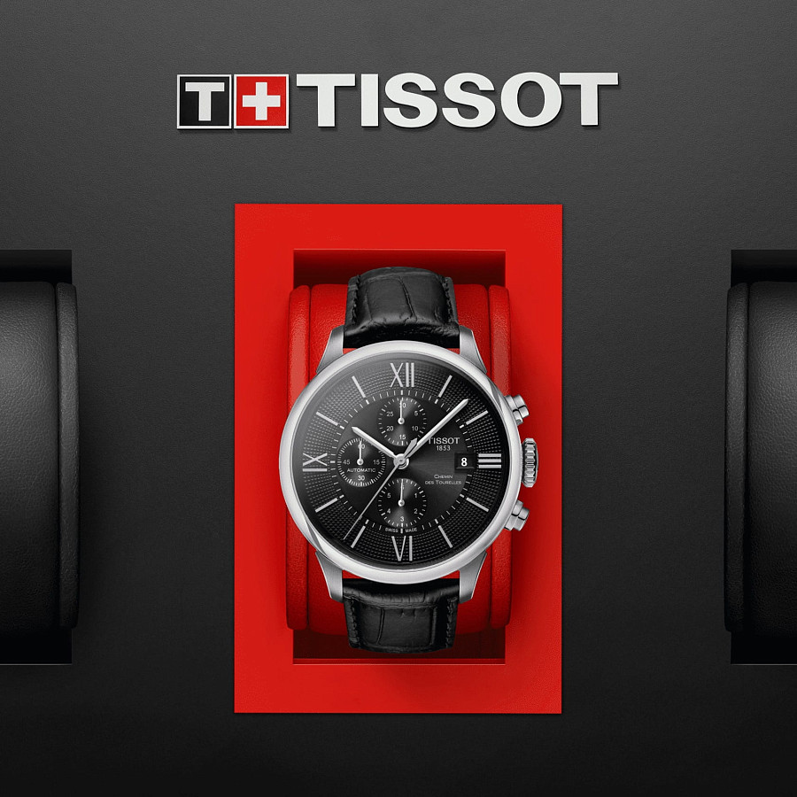Часы Tissot Chemin des Tourelles Chronograph T099.427.16.058.00 — кожаный, мужские
