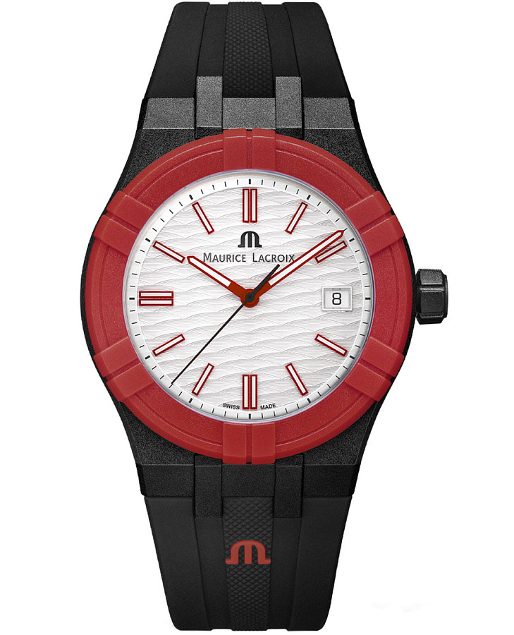 Часы Maurice Lacroix Aikon #Tide Black, Red and White AI2008-04010-400-J — кварцевые, пластик