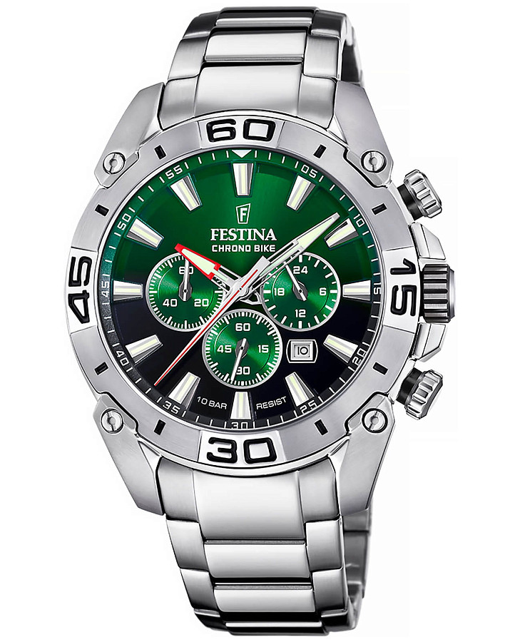 Часы Festina Chrono Bike F20543/3 — мужские, зеленый
