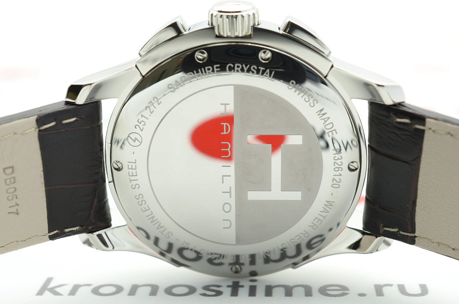 Часы Hamilton Jazzmaster Chrono Quartz H32612555 — мужские, кожаный