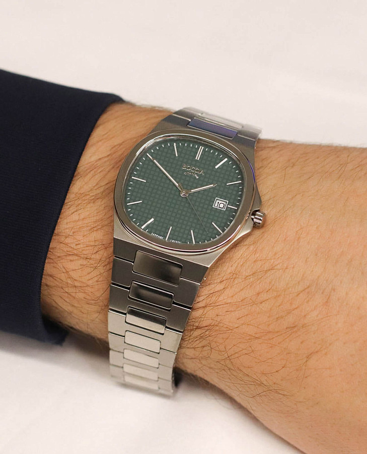 Часы Boccia Titanium Square 3657-03 — нержавеющая сталь, мужские