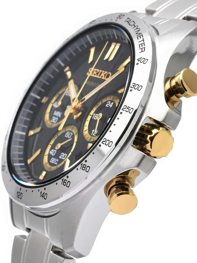 Часы Seiko Spirit Chronograph SBTR015 — черный, металл сталь