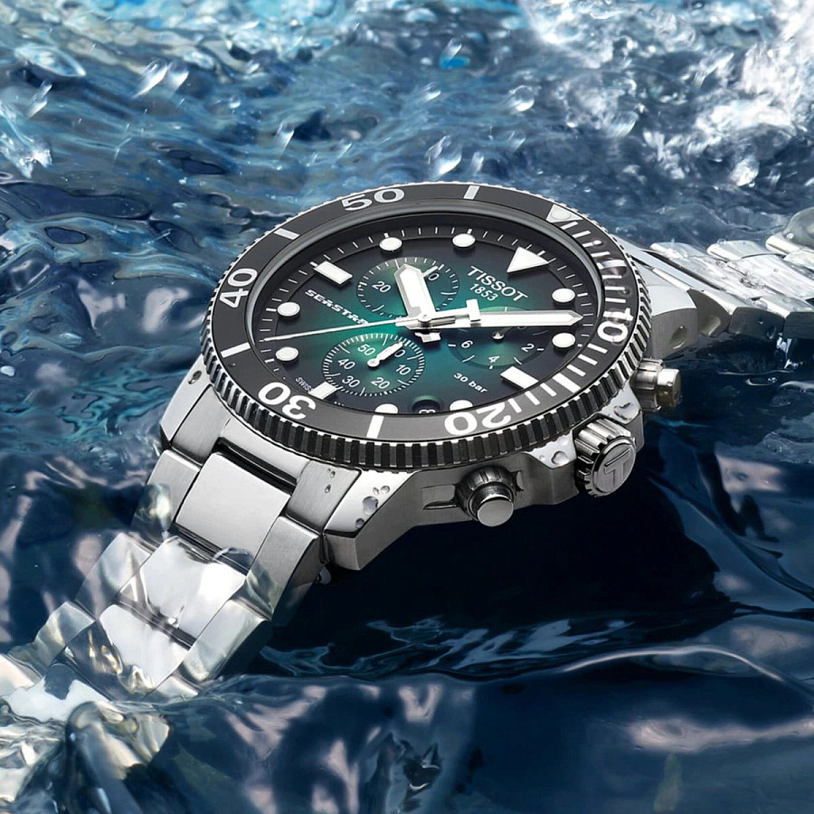 Часы Tissot Seastar 1000 Quartz Chronograph T120.417.11.091.01 — Швейцария, кварцевые