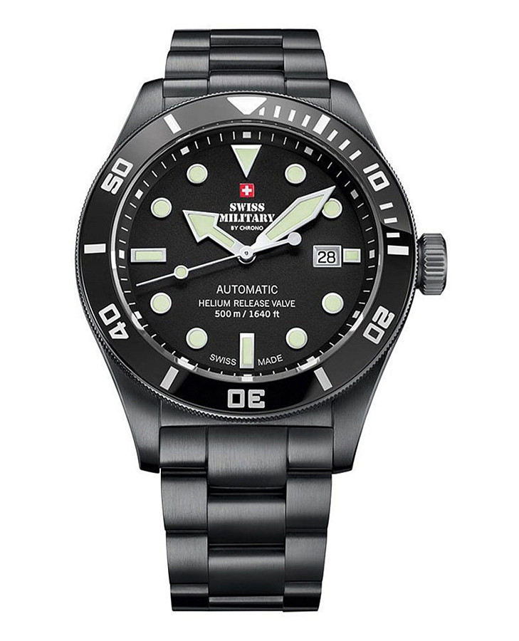 Часы Swiss Military by Chrono Diver SMA34075.04 — мужские, черный