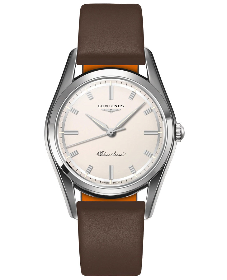 Часы Longines Silver Arrow L2.834.4.72.2 — мужские, бежевый