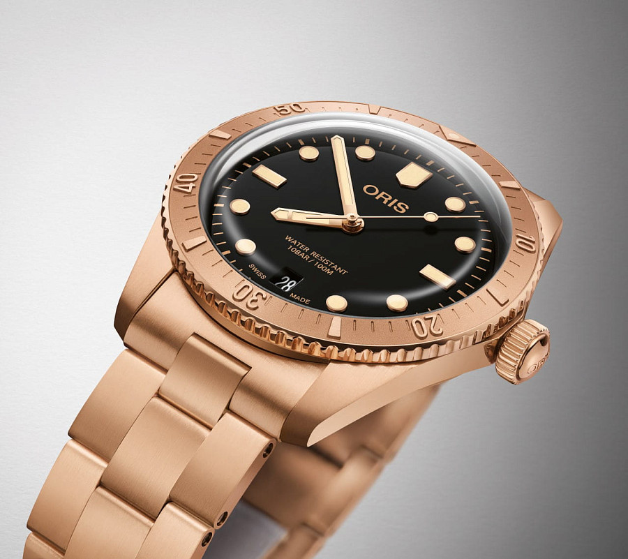 Часы Oris Divers Sixty‑Five Date 01 733 7771 3154-07 8 19 15 — бронза, Швейцария