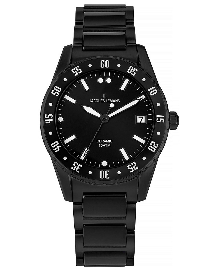 Часы Jacques Lemans High Tech Ceramic 42-10D — мужские, черный