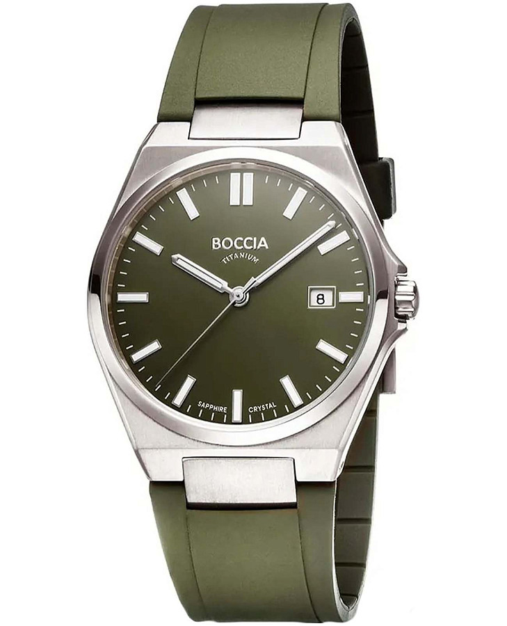 Часы Boccia Titanium 3667-02 — мужские, зеленый