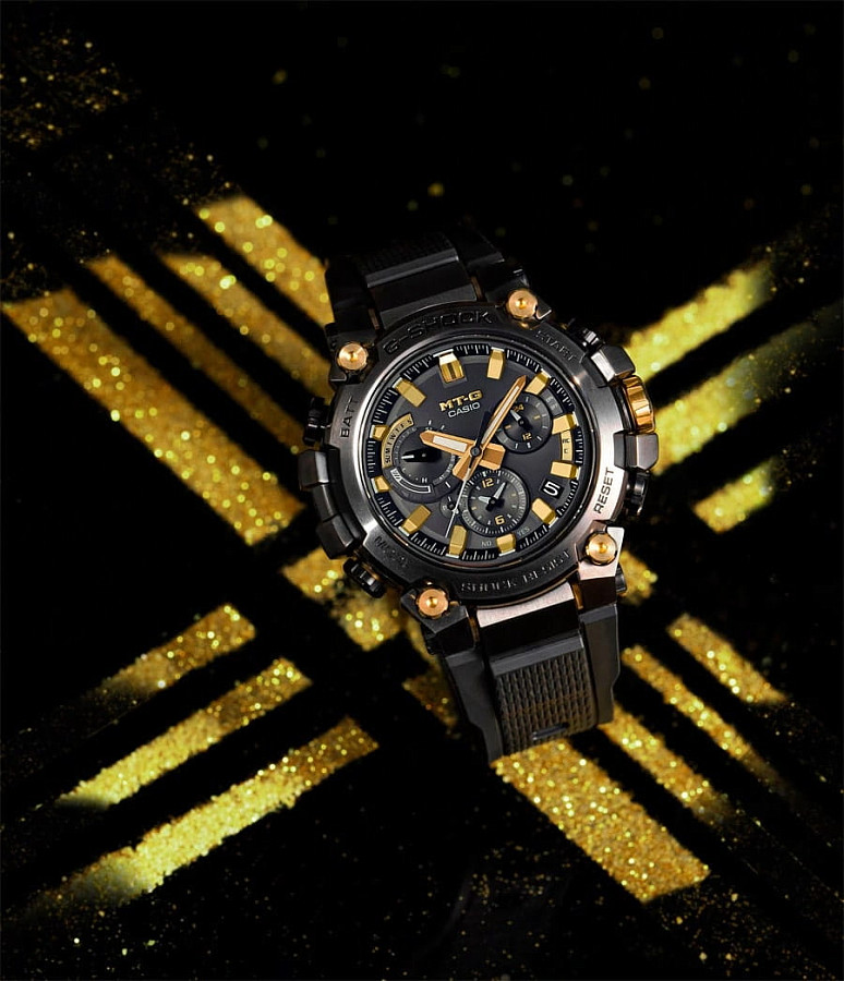 Часы Casio G-Shock Premium MTG-B3000BDE-1A — мужские, сталь + полимер