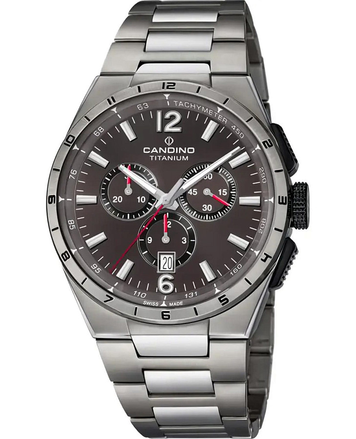 Часы Candino Titanium Chrono C4603/P — мужские, серый