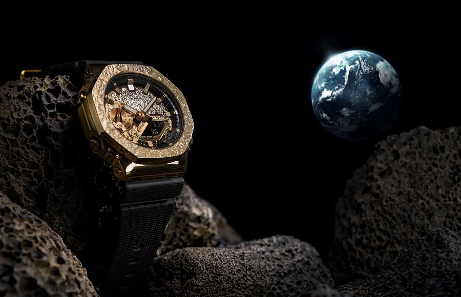 Часы Casio G-Shock GM-2100MG-1A Moon Watch Gold — металл сталь, Япония