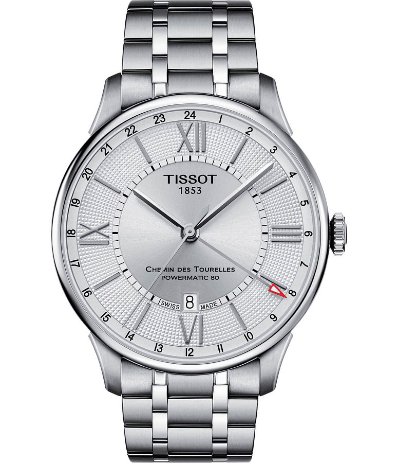 Часы Tissot Chemin des Tourelles GMT T099.429.11.038.00 — мужские, серебристый