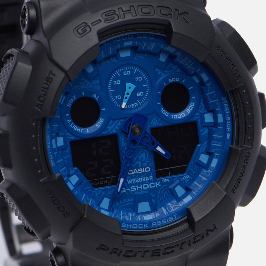 Часы Casio G-Shock GA-100BP-1A — мужские, пластик