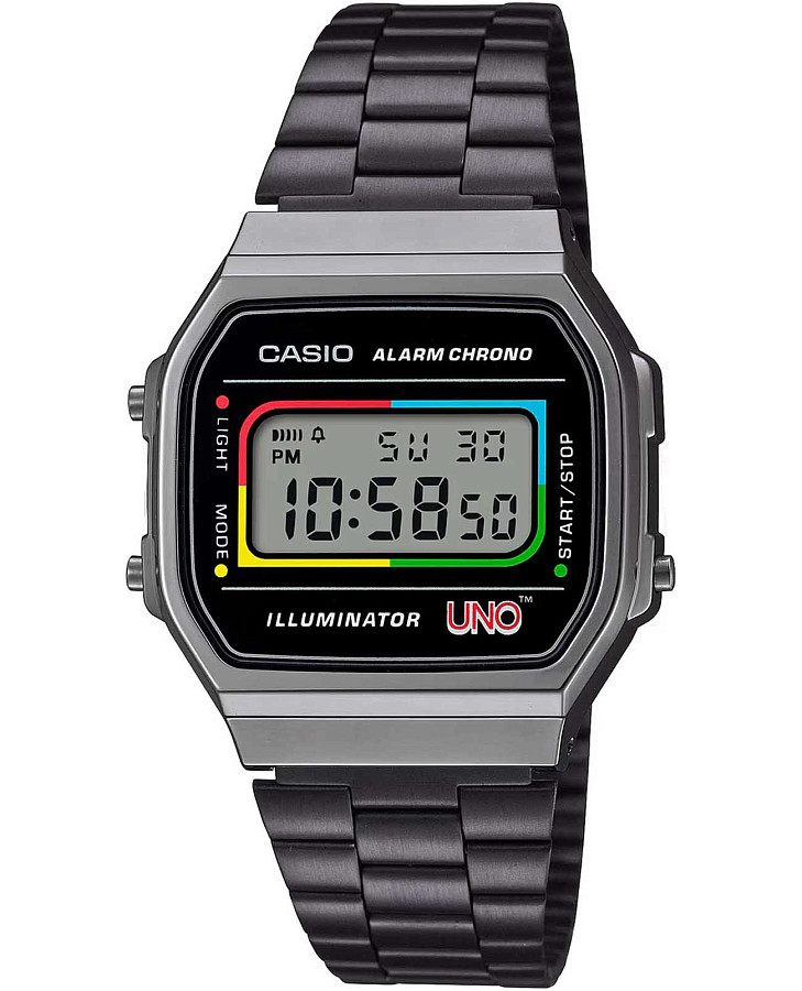 Часы Casio Vintage A168WEUC-1A — мужские, антрацитовый
